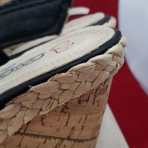 Db Dk Fashions Heels Black Flower Wedges - Size 7.5 - Picture 7 of 8